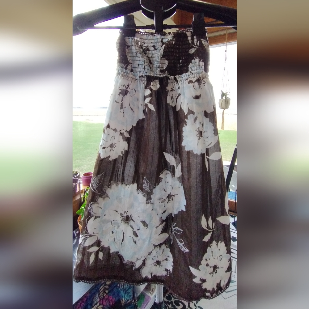 Vintage Abercrombie And Fitch Womans Size Small Strapless Smocked Dress